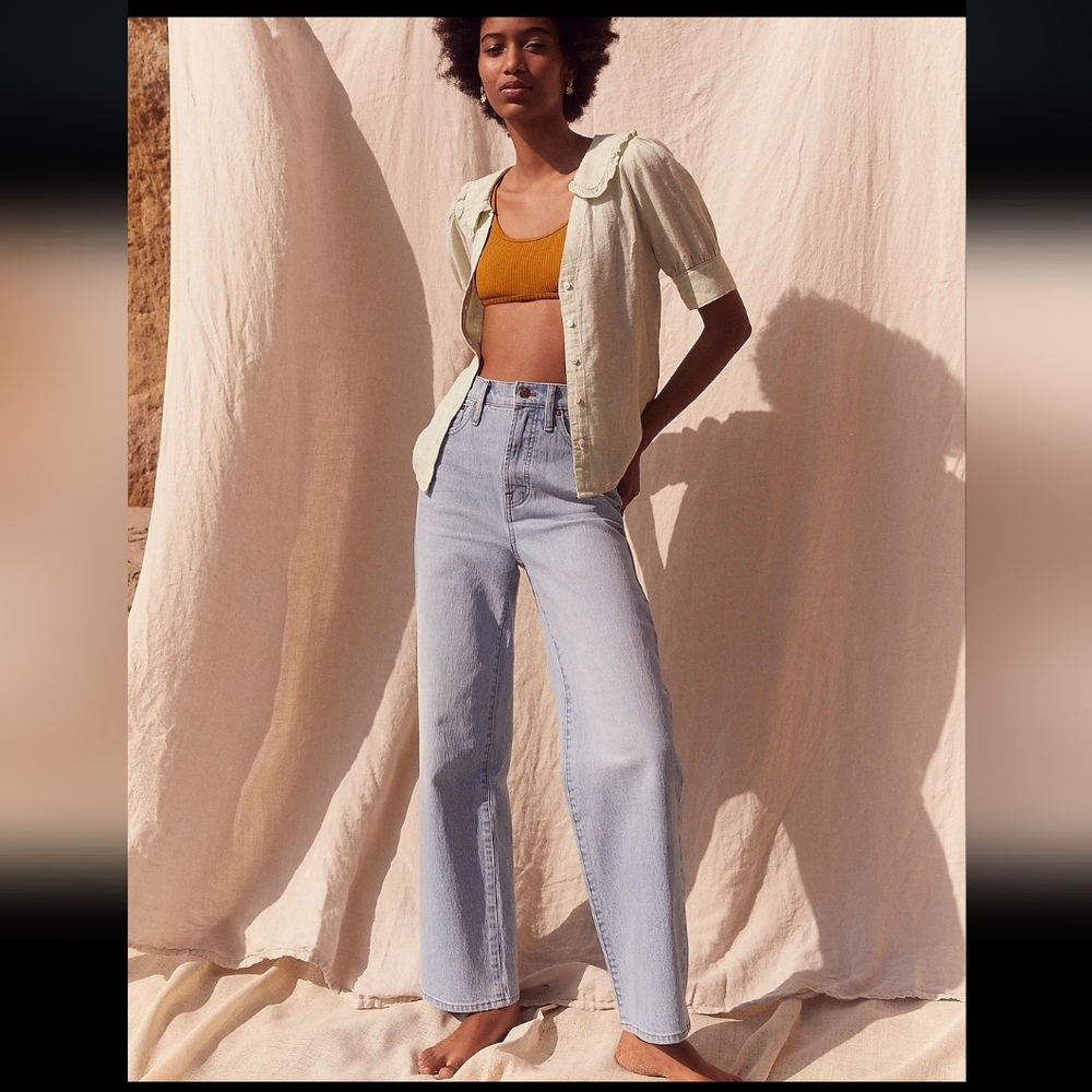 Madewell petite perfect vintage wide leg crop jeans in Edmunds wash